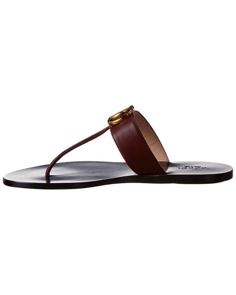 Gucci Double G Leather Sandal - Barde - Image 2