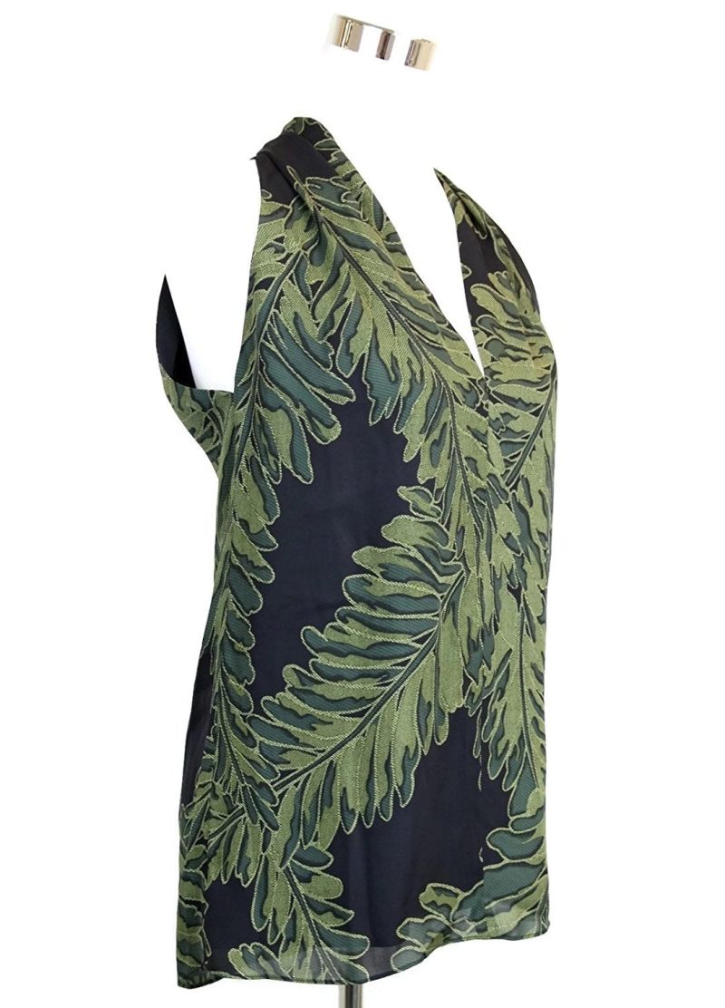 Gucci Women's  Silk Halter Leaf Printed Top - Barde - Image 2