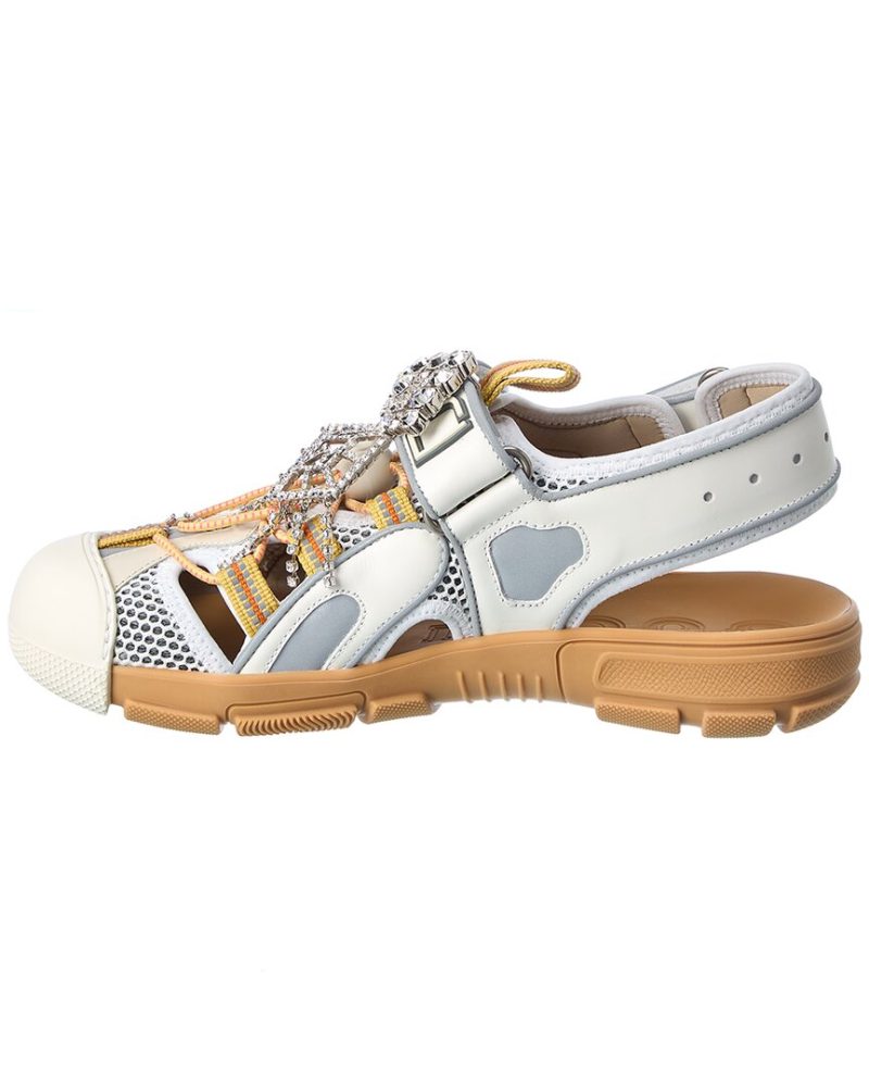Gucci Leather & Mesh Sandal - Barde - Image 2