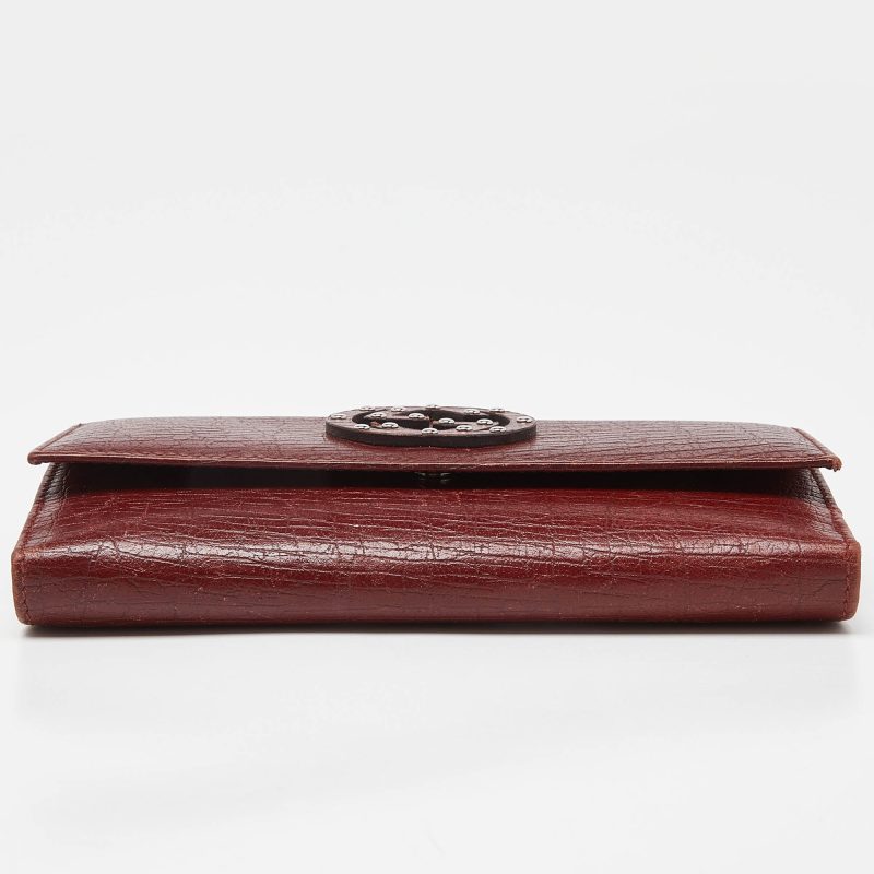 Gucci Brick Leather Soho Studded Continental Wallet - Barde - Image 4