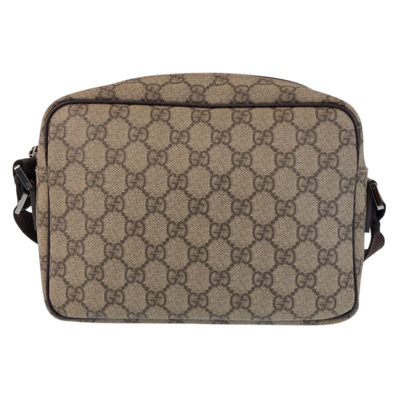 Gucci Brown GG Supreme Canvas Leather Shoulder Bag - Barde - Image 2