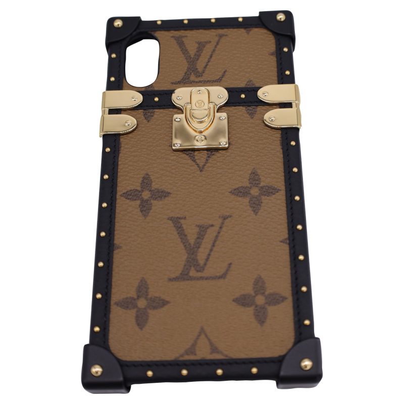 Louis Vuitton Reverse Monogram Eye Trunk iPhone X/Xs Case in Brown Leather - Barde