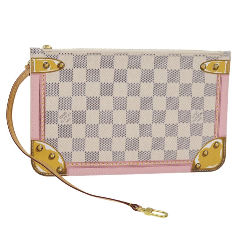 Louis Vuitton Neverfull Pouch  Canvas Clutch Bag - Barde