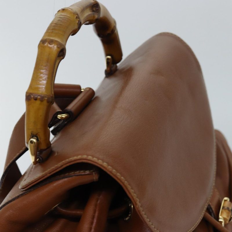Gucci Bamboo  Leather Backpack Bag () - Barde - Image 4