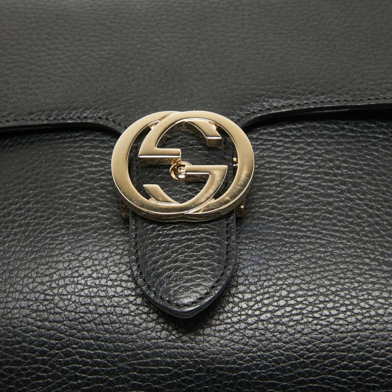 Gucci  Leather Doller Interlocking G Top Handle Bag - Barde - Image 3