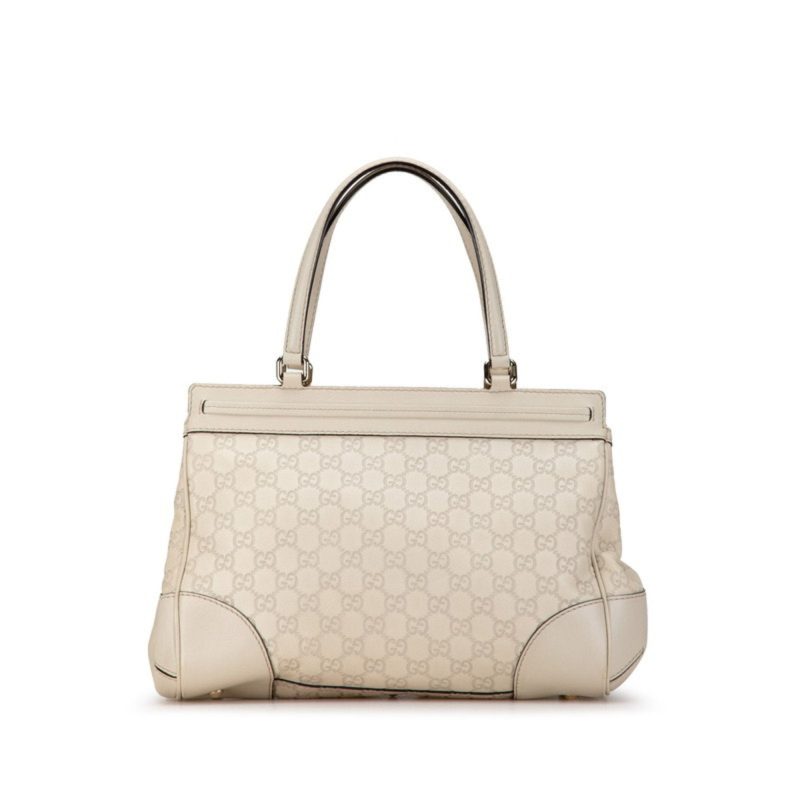 Gucci  ivory Leather Handbag Tote Bag (Pre-Owned) - Barde - Image 4