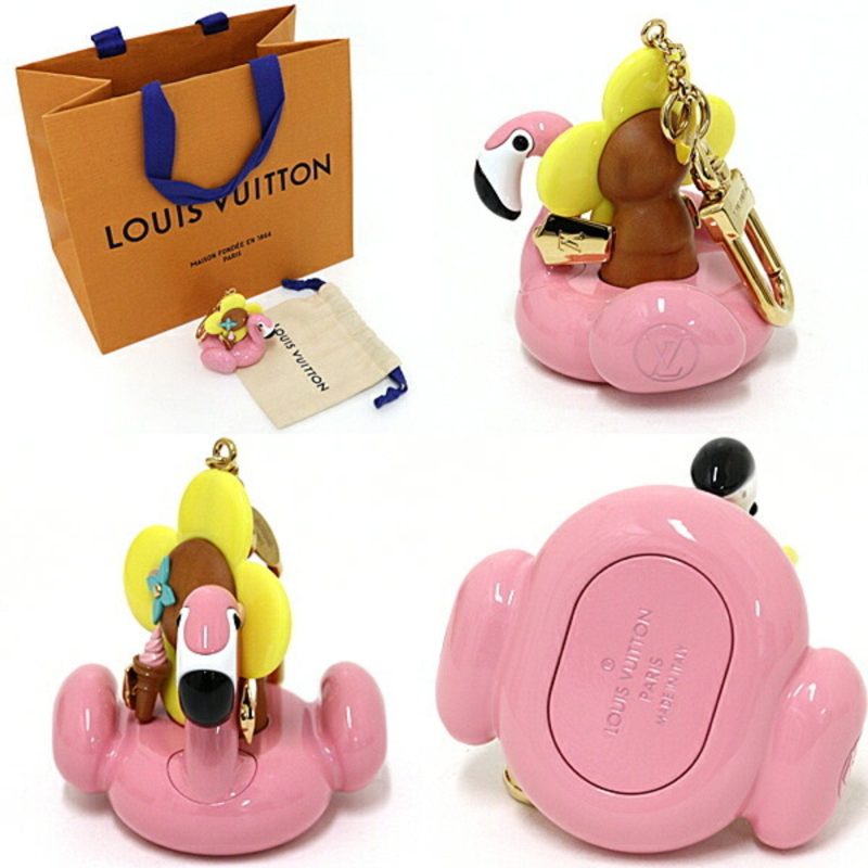 Louis Vuitton pink yellow Metal Plastic Wood Keyring - Barde - Image 2