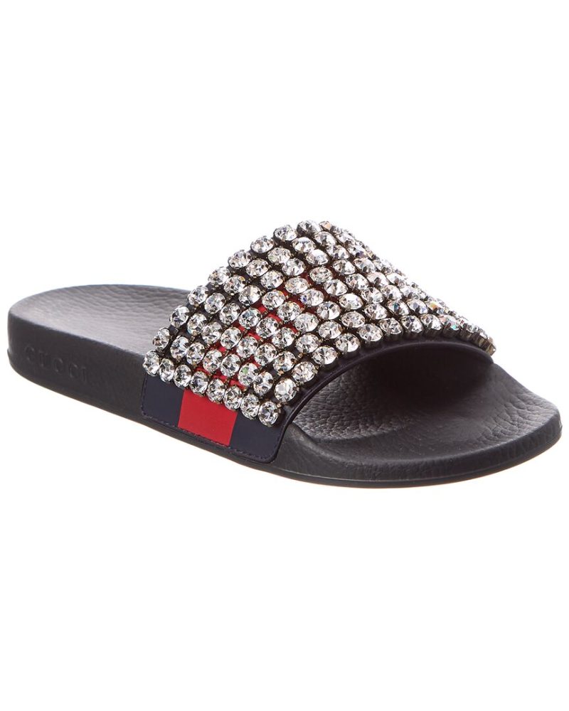 Gucci Crystal Rubber Slide - Barde