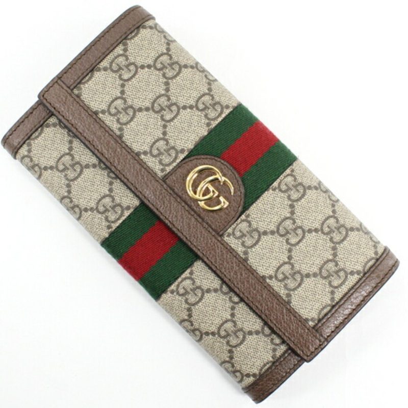 Gucci  Gg Supreme Leather Long Wallet (Bi-Fold) (Pre-Owned) - Barde