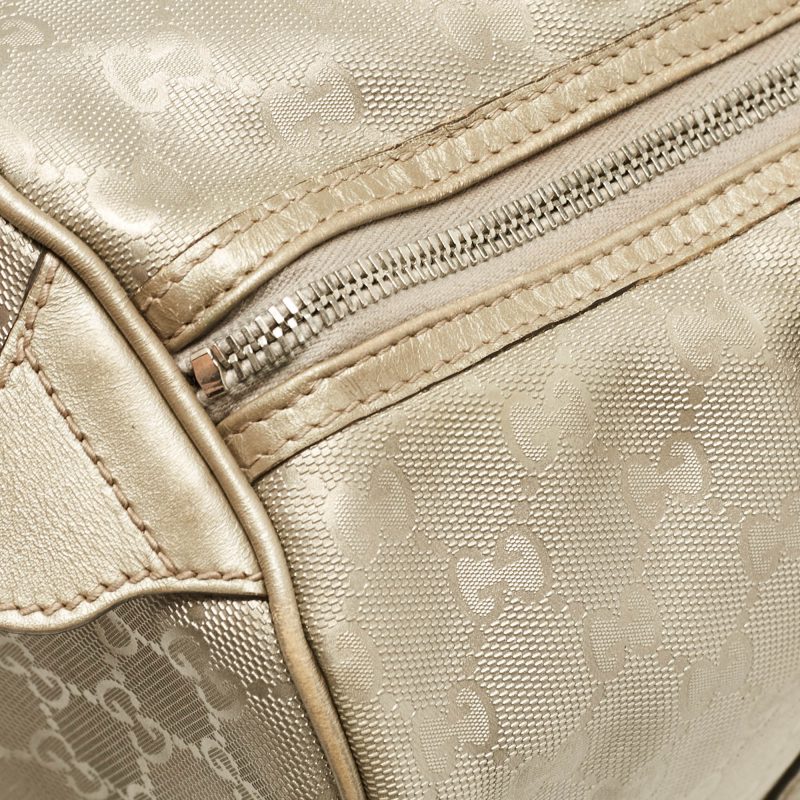 Gucci Metallic Grey Gg Imprime Canvas Medium Joy Boston Bag - Barde - Image 5