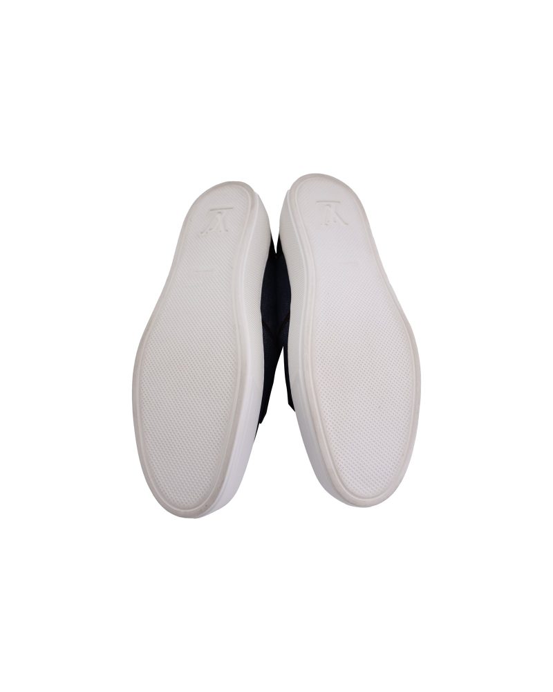 Louis Vuitton Slip-On Tassel Sneakers in Navy Blue Denim - Barde - Image 4