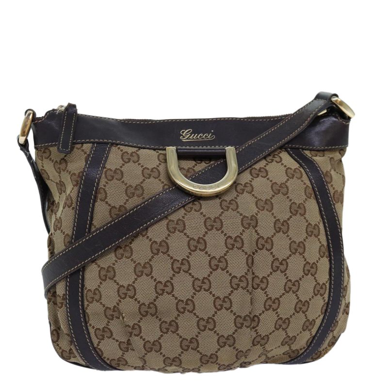 Gucci Gg Canvas Shoulder Bag Beige - Barde