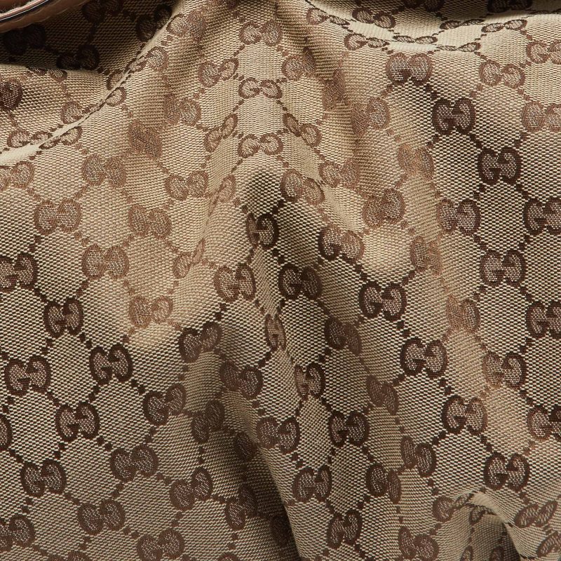 Gucci Beige/brown Gg Canvas And Leather Large Jockey Hobo - Barde - Image 4