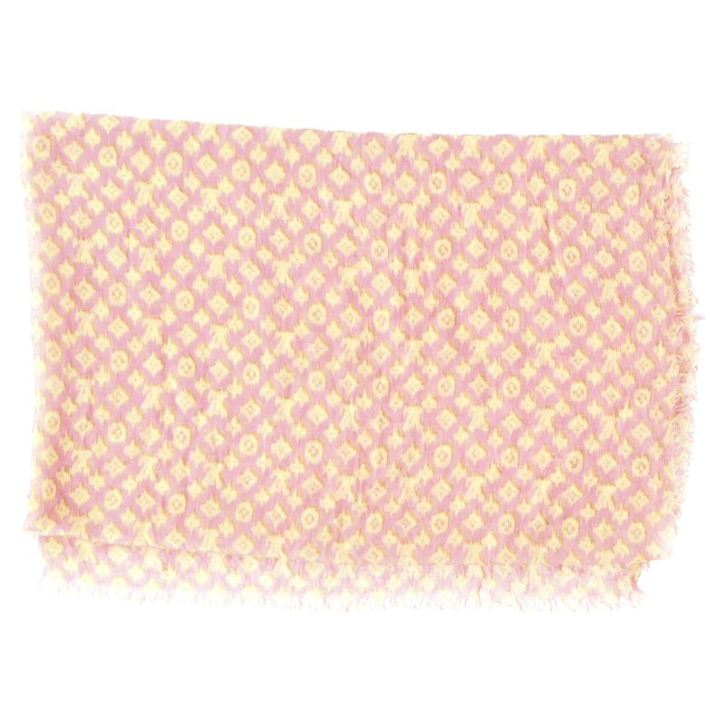 Louis Vuitton Monogram Logo Scarf in Pink Wool-Silk Blend - Barde