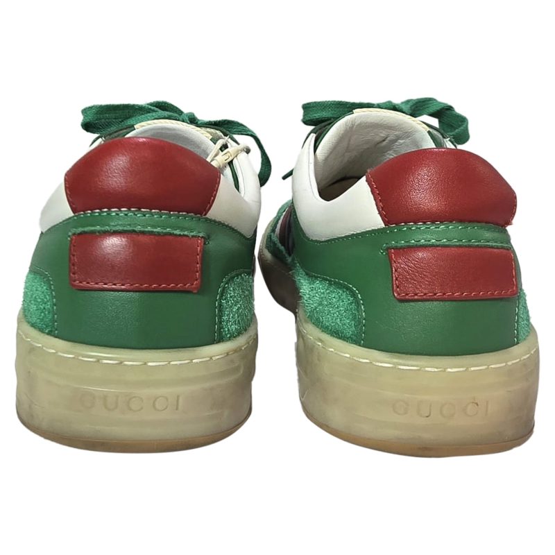 Gucci G74 Web Low-Top Sneakers in Green Leather and Suede - Barde - Image 3