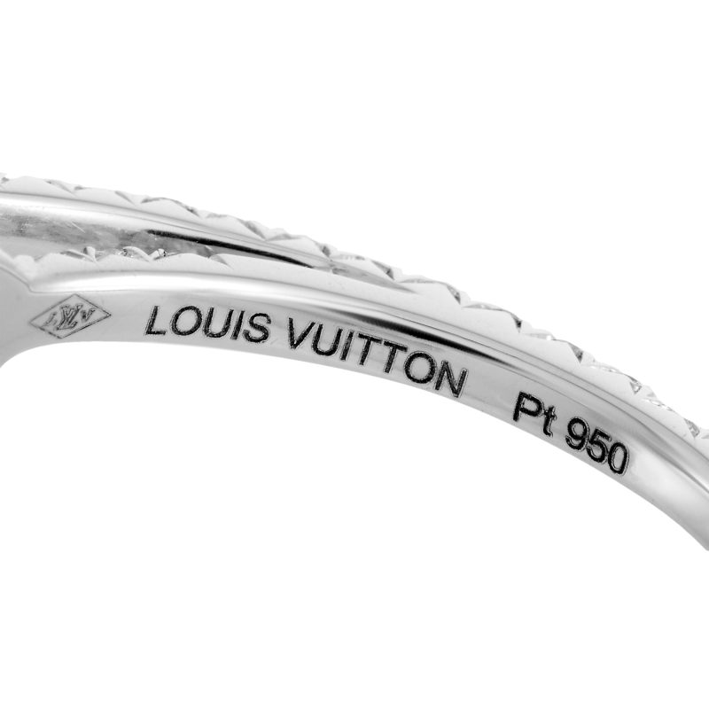 Louis Vuitton Monogram Fusion Platinum and Diamond Engagement Ring - Barde - Image 5