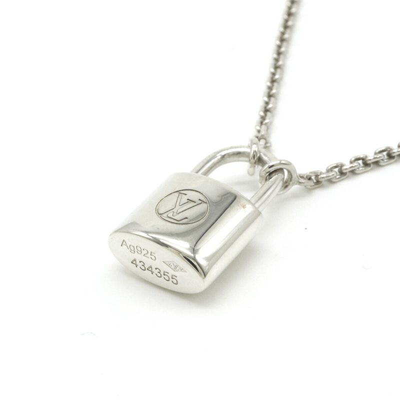 Louis Vuitton Silver Lockit Necklace Pendant - Barde - Image 3
