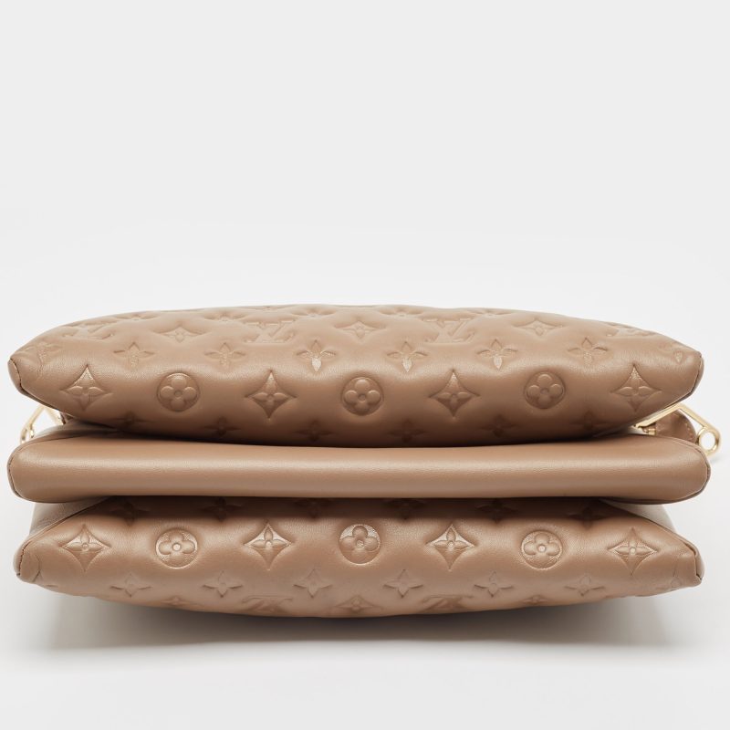 Louis Vuitton Taupe Monogram Puffy Leather Coussin Mm Bag - Barde - Image 6