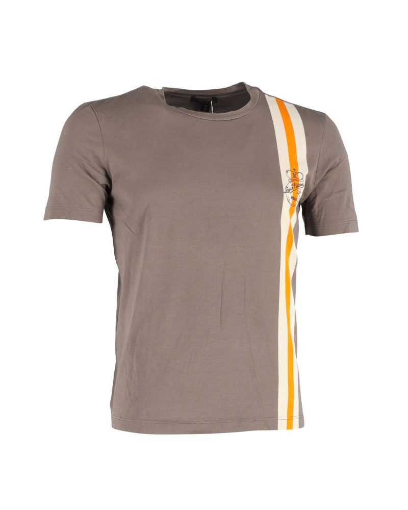 Louis Vuitton Stripe Detail T-Shirt in Brown Cotton - Barde