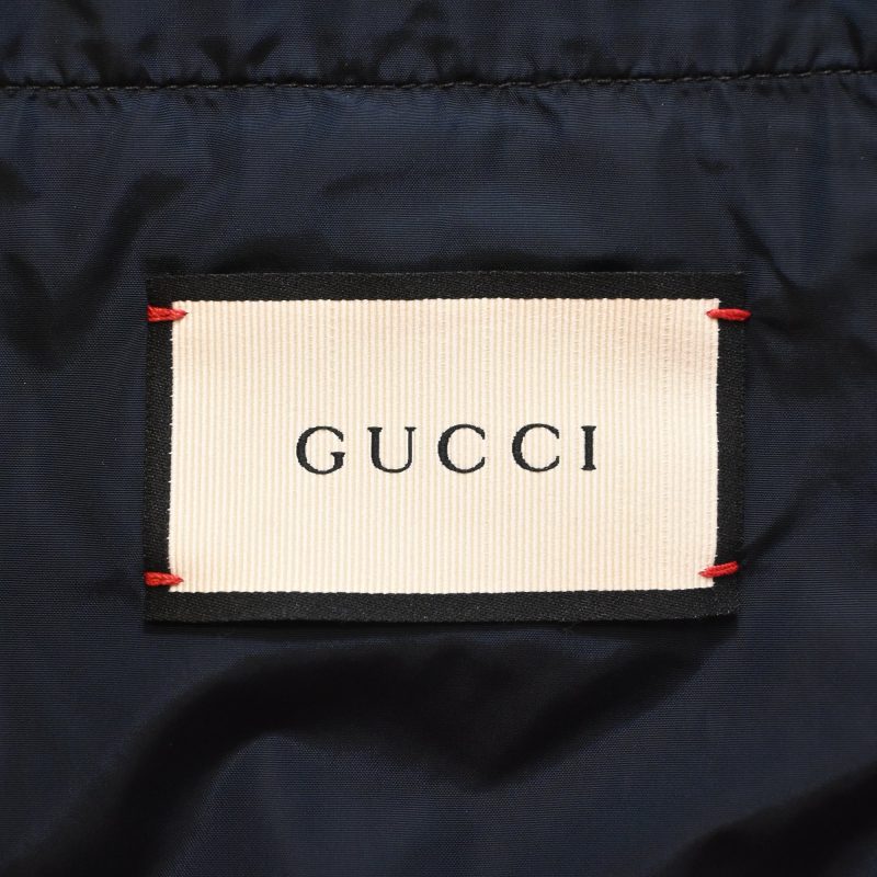 Gucci Wasp Print Windbreaker Jacket In Navy Blue Nylon - Barde - Image 4