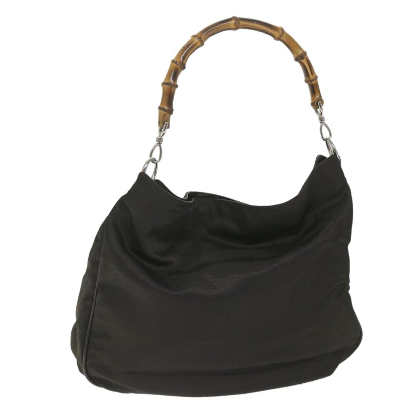 Gucci Bamboo  Canvas Shoulder Bag () - Barde