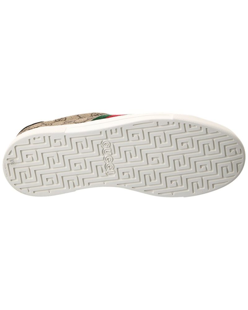 Gucci Ace Web GG Supreme Canvas & Leather Sneaker - Barde - Image 4