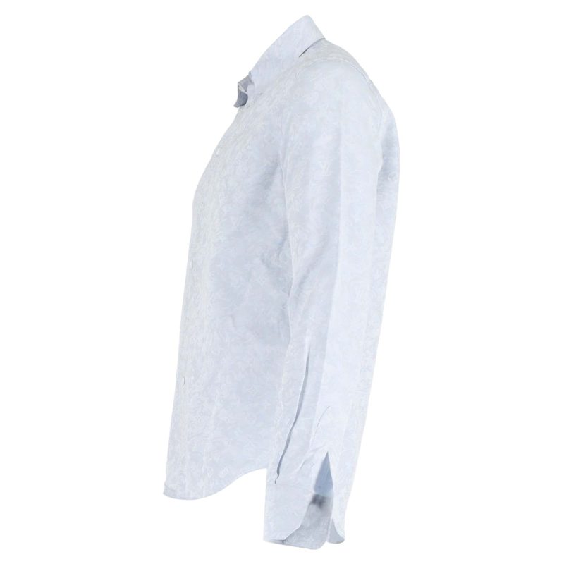 Louis Vuitton Monogram Print Long Sleeve Shirt in Blue Cotton - Barde - Image 2