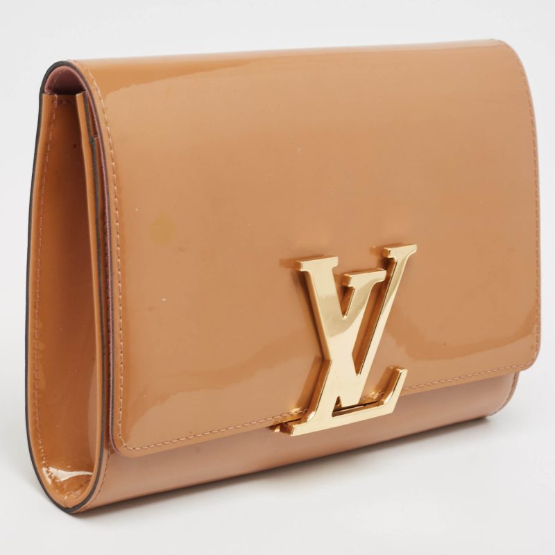 Louis Vuitton Rose Velours Patent Leather Louise Clutch - Barde - Image 2