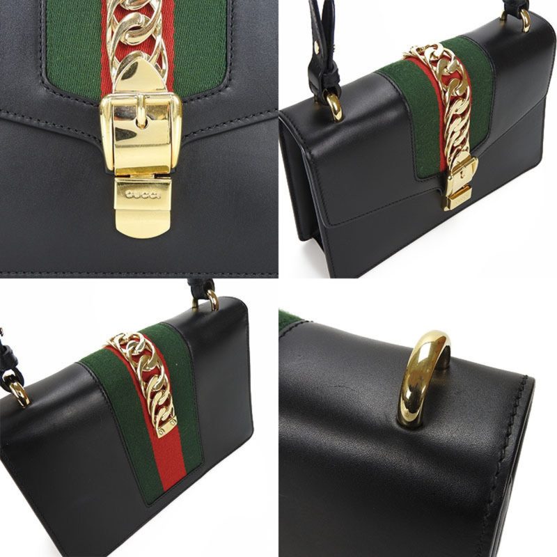 Gucci Sylvie  Leather Shoulder Bag (Pre-Owned) - Barde - Image 6