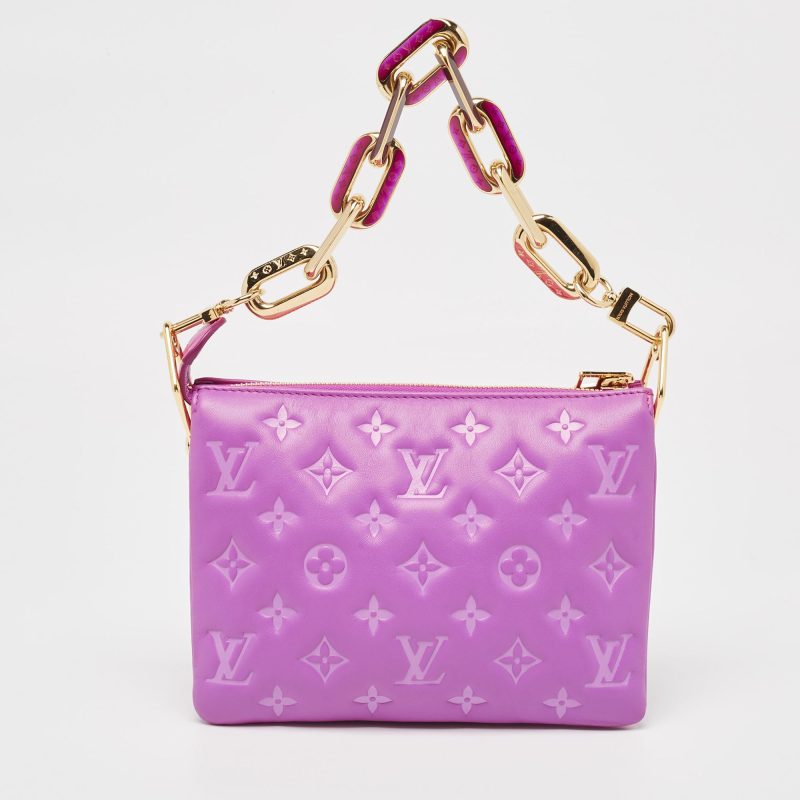Louis Vuitton Orchid Monogram Embossed Leather Coussin Bb Bag - Barde
