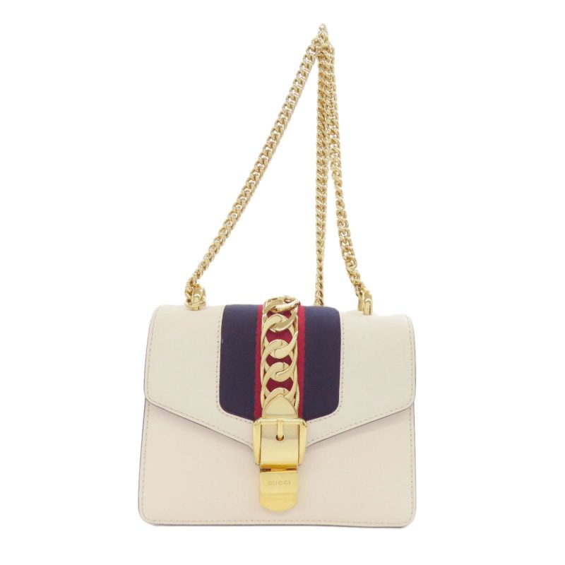 Gucci Navy  Color  Leather Shoulder Bag (Pre-Owned) - Barde