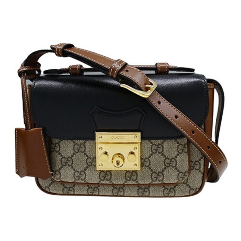 Gucci Padlock   Canvas Gg Supreme Handbag Shoulder Bag (Pre-Owned) - Barde