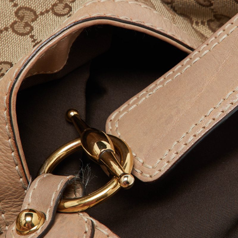 Gucci Beige/brown Gg Canvas And Leather Large Jockey Hobo - Barde - Image 6