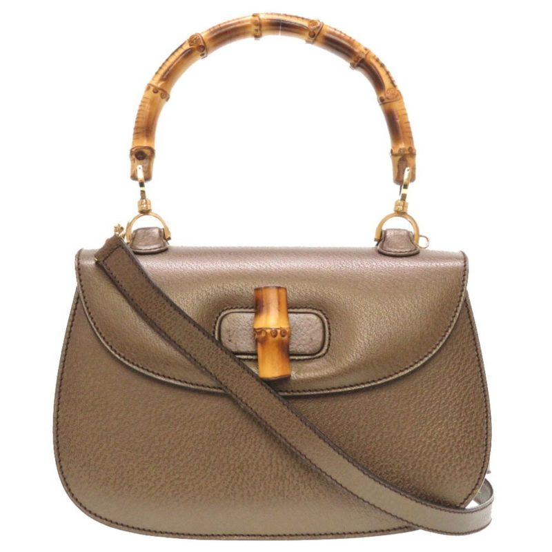 Gucci  Bamboo Leather Handbag Shoulder Bag (Pre-Owned) - Barde
