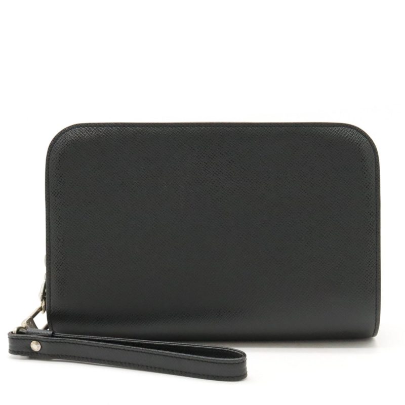 Louis Vuitton Taiga Baikal Clutch Bag Black - Barde
