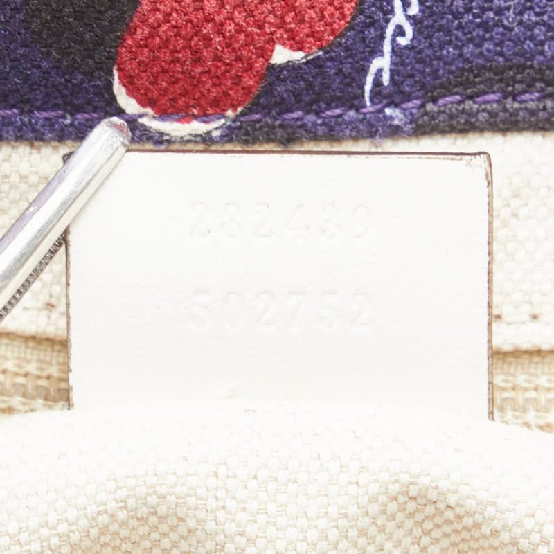 Gucci Navy  Color  Canvas Leather Handbag Tote Bag (Pre-Owned) - Barde - Image 5