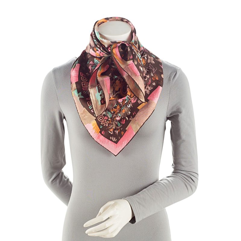 Louis Vuitton Monogram Watercolor Fleur 90cm Scarf - Barde - Image 3