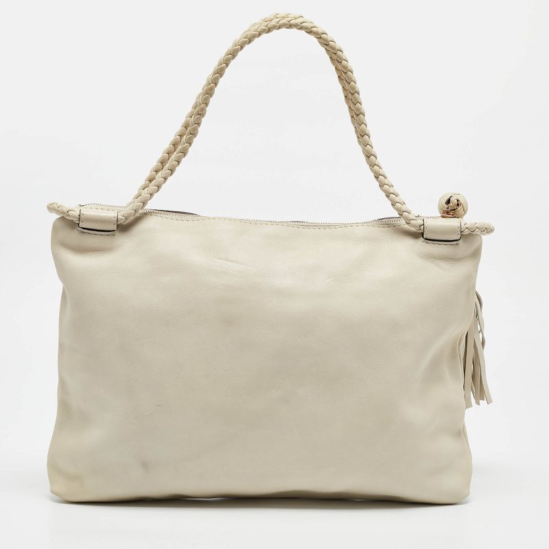 Gucci Off White Leather Medium Handmade Shoulder Bag - Barde - Image 3