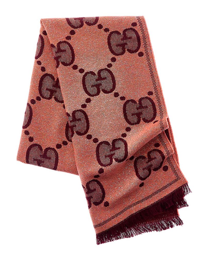 Gucci GG Large Jacquard Wool-Blend Scarf - Barde - Image 2