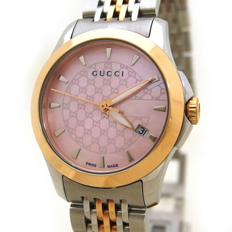 Gucci pink  Plated Stainless Steel Wristwatch (Pre-Owned) - Barde