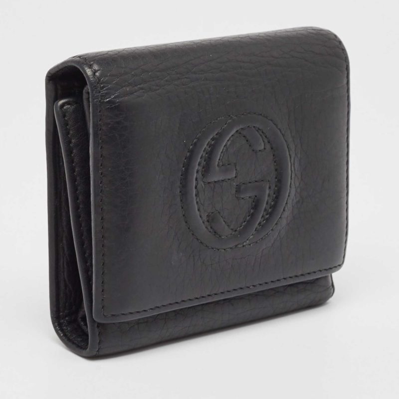 Gucci Black Leather Soho Trifold Wallet - Barde - Image 3