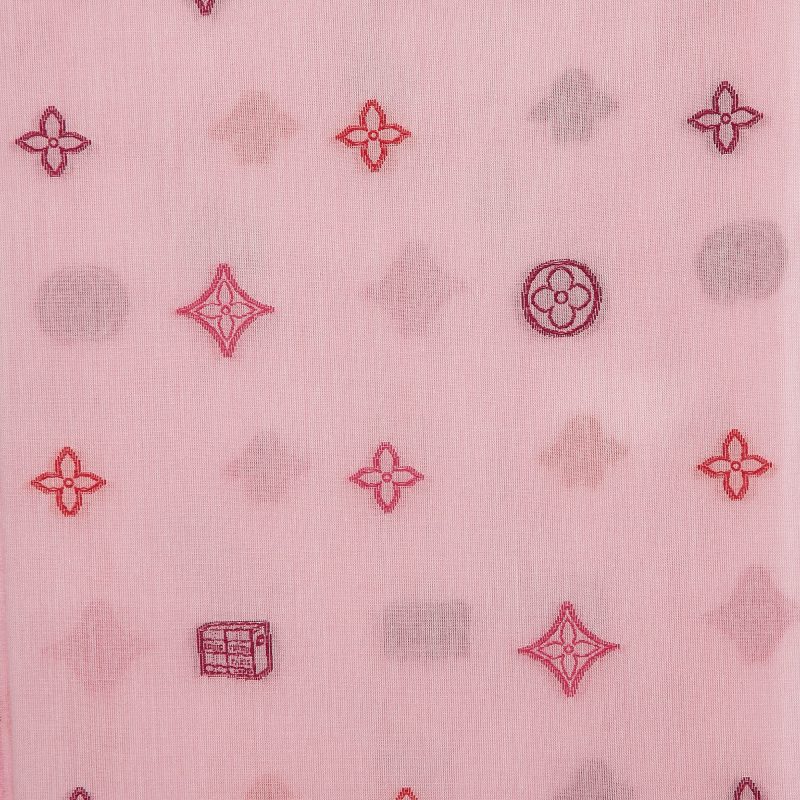 Louis Vuitton Pink Lv Monogram Embroidered Cotton Stole - Barde - Image 2