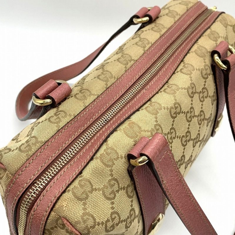 Gucci Gg Canvas  Gg Canvas Leather Boston Bag Handbag (Pre-Owned) - Barde - Image 5