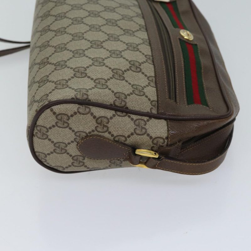 Gucci GG Canvas Web Sherry Line Shoulder Bag PVC Beige Green Red - Barde - Image 4