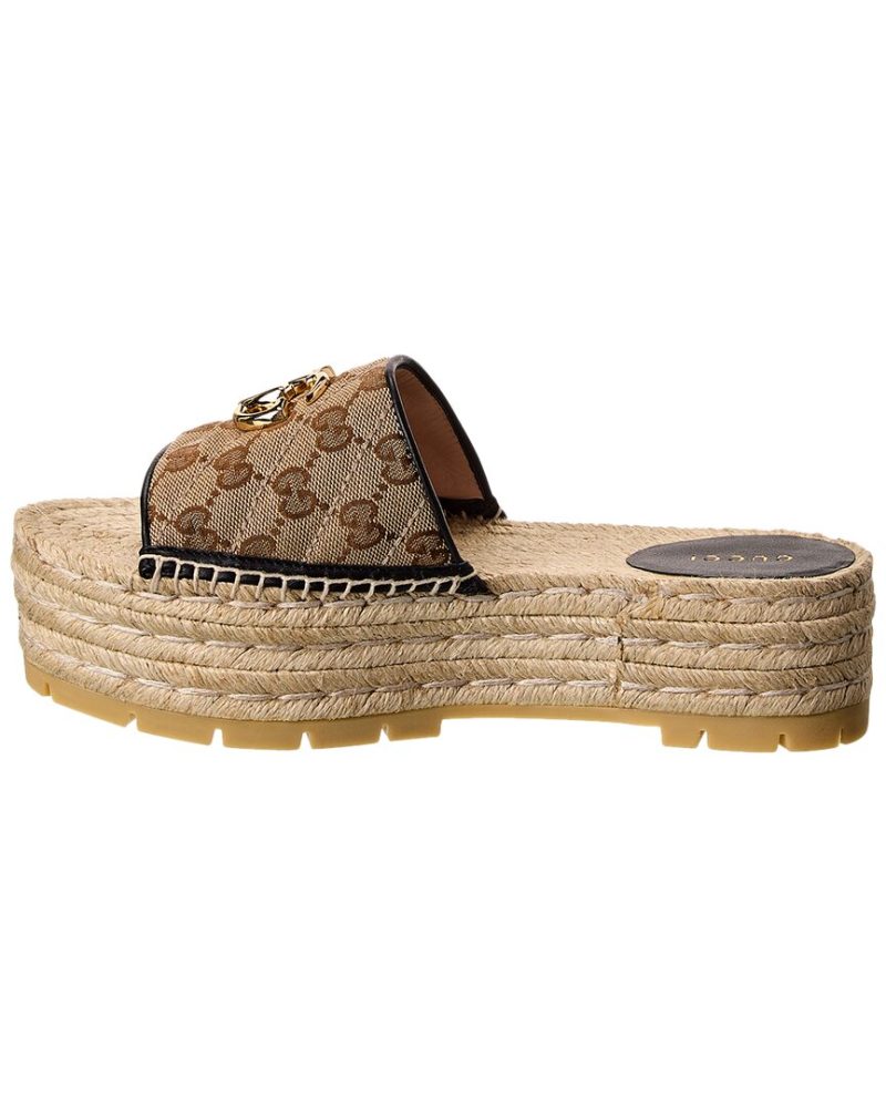 Gucci GG Canvas & Leather Sandal - Barde - Image 2