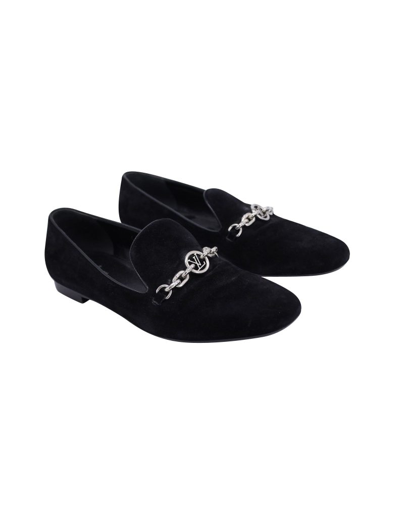Louis Vuitton Schoolgirl Loafers in Black Suede - Barde - Image 3