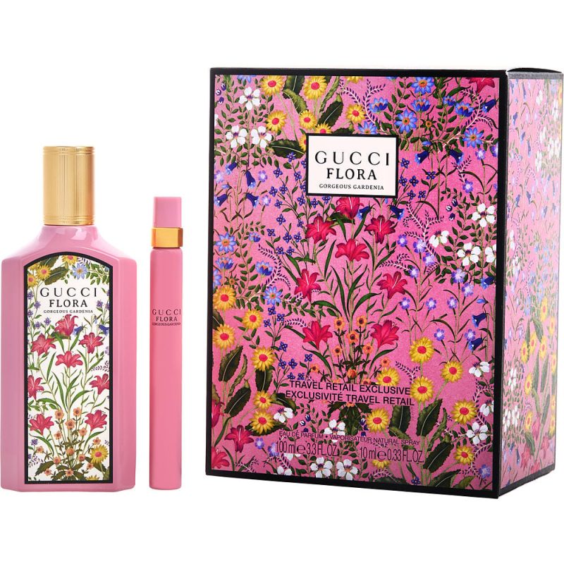 Gucci Flora Gorgeous Gardenia By Gucci Eau De Parfum Spray 3.3 Oz & Eau De Parfum Spray 0.33 Oz Mini Women - Barde
