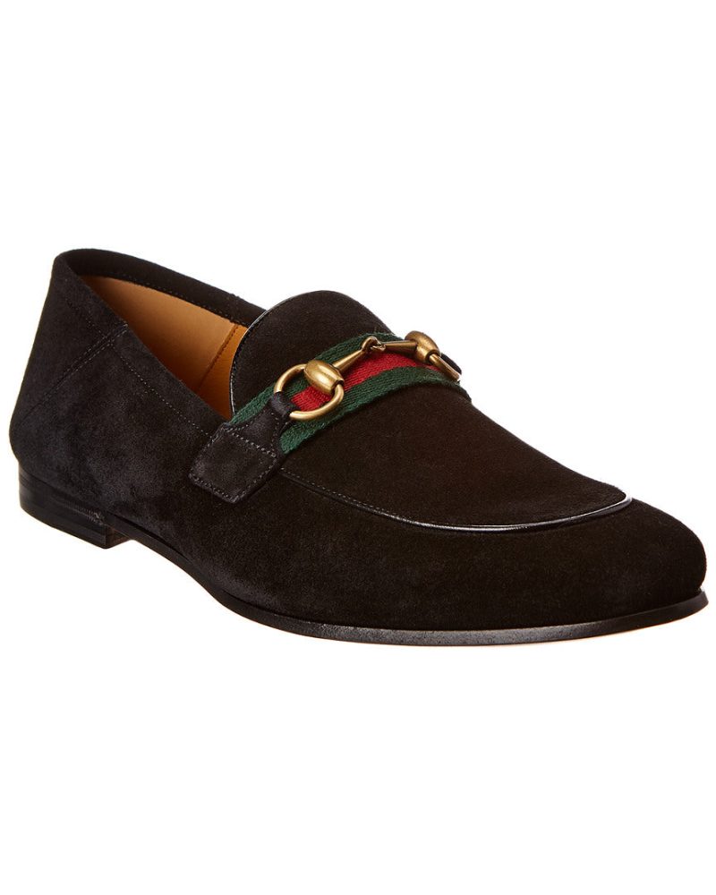 Gucci Brixton Horsebit Web Suede Loafer - Barde