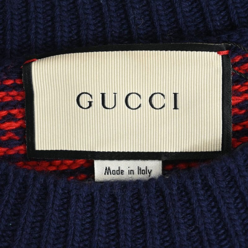 Gucci GG and Reindeer Print Crewneck Sweater in Multicolor Wool - Barde - Image 4