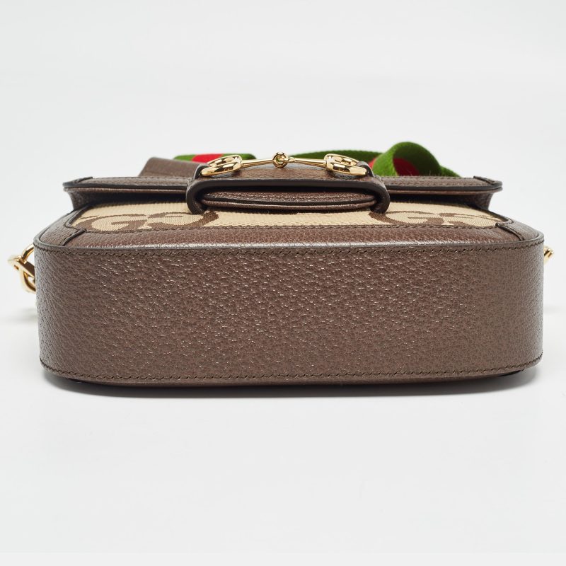 Gucci Beige/brown Gg Canvas Leather Horsebit 1955 Crossbody Bag - Barde - Image 5